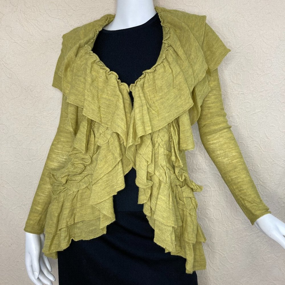 Anthro Guinevere Settling Petals Merino Cardigan